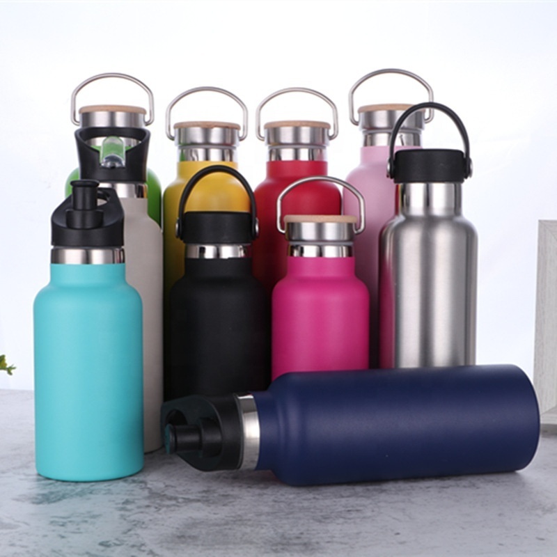 custom logo designed double wall stainless steel vacuum insulated gym sport water bottle wholesale bulk with straw