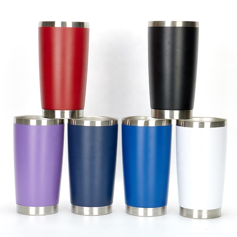 customized 20 oz double wall insulated stainless steel coffee beer mug wine tumbler cups in bulk with lid