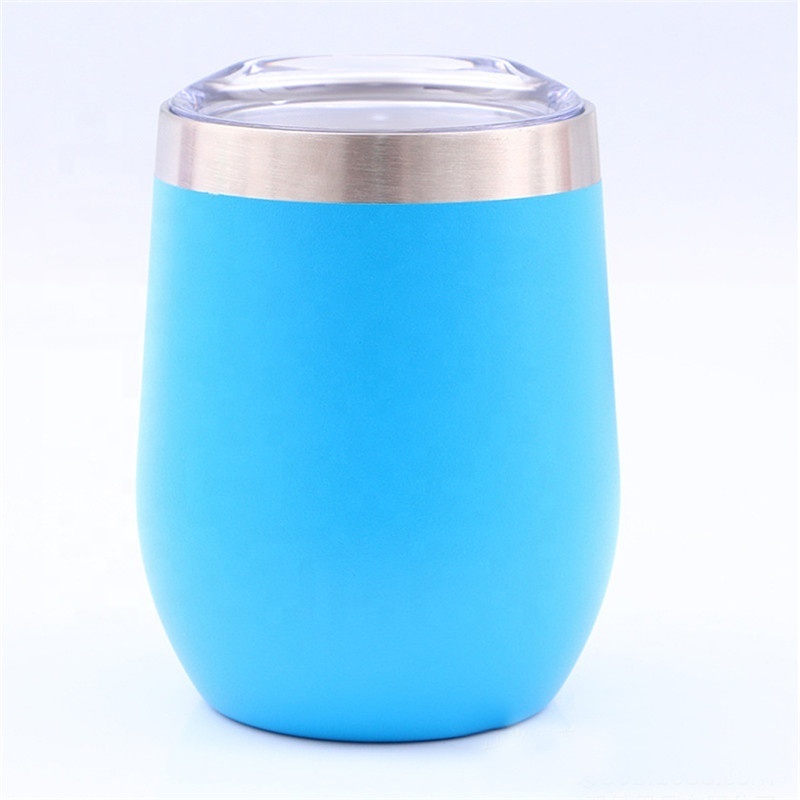 powder coating 12 oz stainless steel wine tumbler with Lid,unbreaken coffee mug beer mug