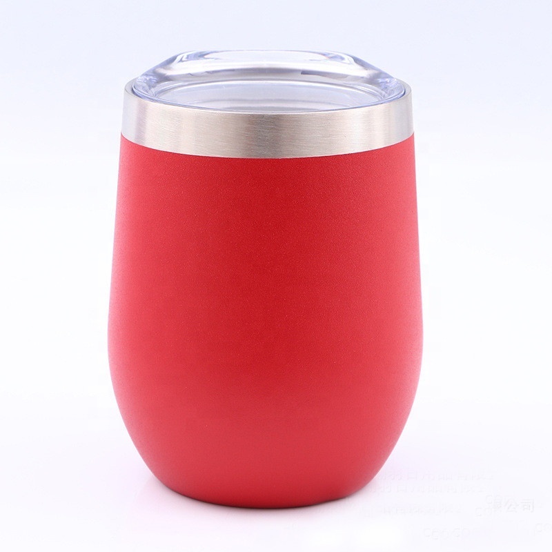 powder coating 12 oz stainless steel wine tumbler with Lid,unbreaken coffee mug beer mug