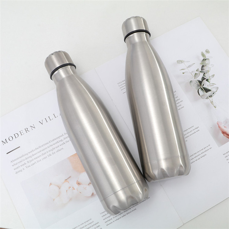 stainless steel single wall  cola shape flask water bottle 350ml 500ml 600ml 750 ml and 1000ml water bottle