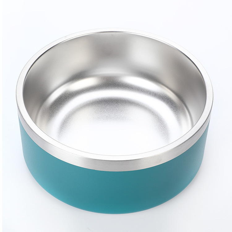 Double wall antiskid stainless steel dog bowl Large pet drinking bowl in indoor or outdoor pet dog food feeder