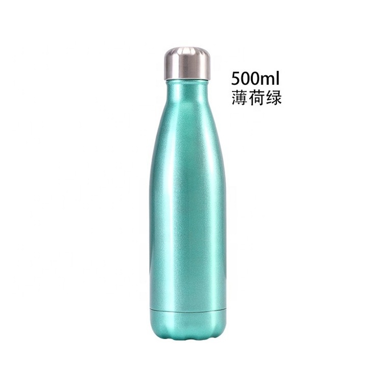 glitter stainless steel 17oz water bottle Double Wall Vacuum Insulated stainless steel Metal Bicycle Glitter Water Bottle