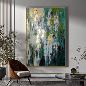 Green and Grey Painting Green and Gold Picture Gold Foil Artwork Abstract Black Green and Gold Canvas Wall Art