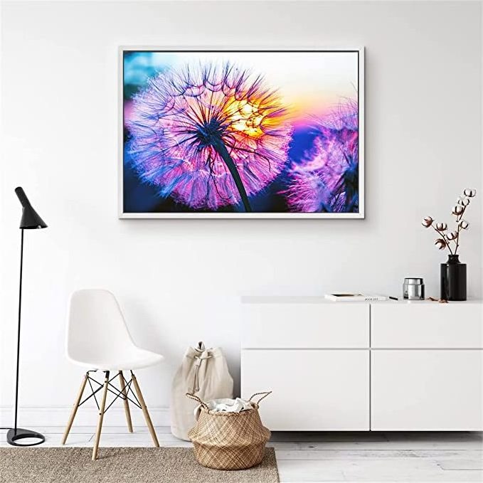 5D DIY Dandelion Diamond Art Kits Animals Diamond Painting Kits Flowers Picture Art for Home Wall Decor