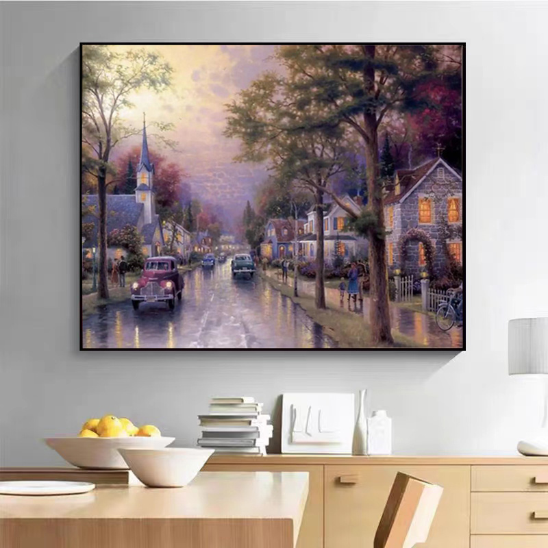 wholesale 5D City landscape Diamond Painting Kits 50*70cm for Adults Full Drill Paintings for home  hotel wall decoration