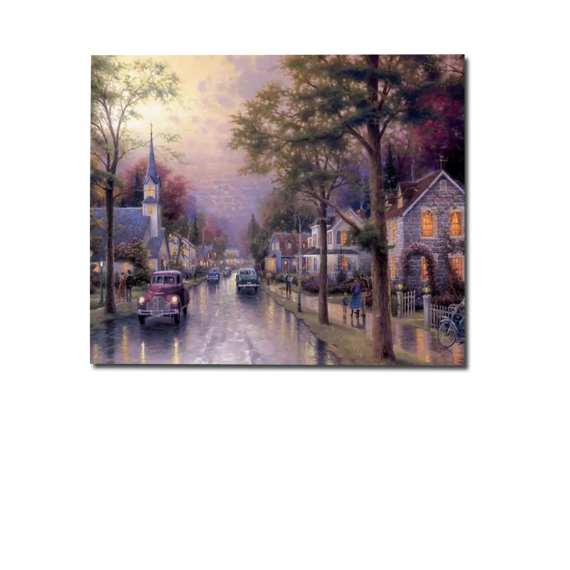 wholesale 5D City landscape Diamond Painting Kits 50*70cm for Adults Full Drill Paintings for home  hotel wall decoration