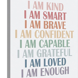 Inspirational Quote I Am Kind I Am Smart I Am Brave Affirmations Canvas Wall Art Prints Decor for Home Bedroom Office Nursery