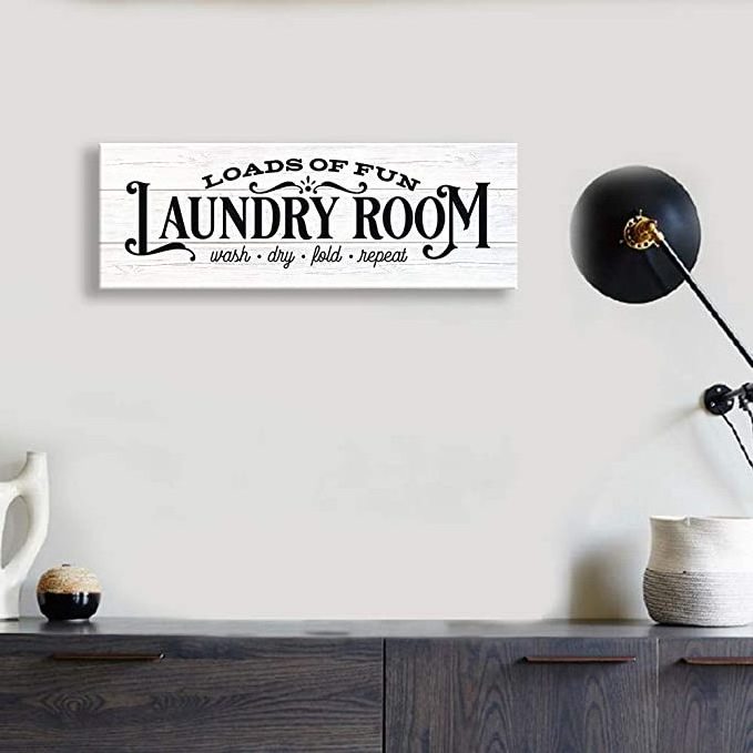 Wall art paintings Vintage Laundry Room Sign Canvas Wall Art | Rustic Laundry Rules Prints Signs Framed Bathroom Laundry Room Decor