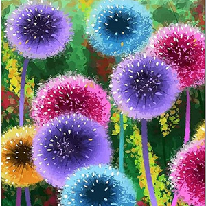 Diamond Art Kits for Adults Colorful Dandelion Flowers DIY Rhinestones Home Wall Decoration