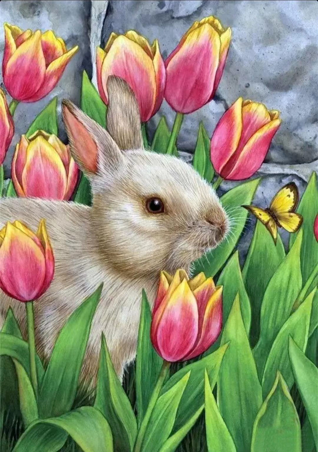 Custom Factory Supply 5d diy diamond painting art kits rabbit animal wall art decor painting hot selling for kids and family