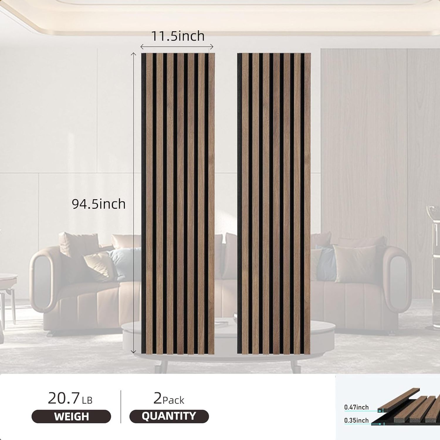 Wood Slat Wall Panels,Decorative Acoustic Wood Slats for Wall and Ceilings, Acoustic Panels for Interior Wall Back Board