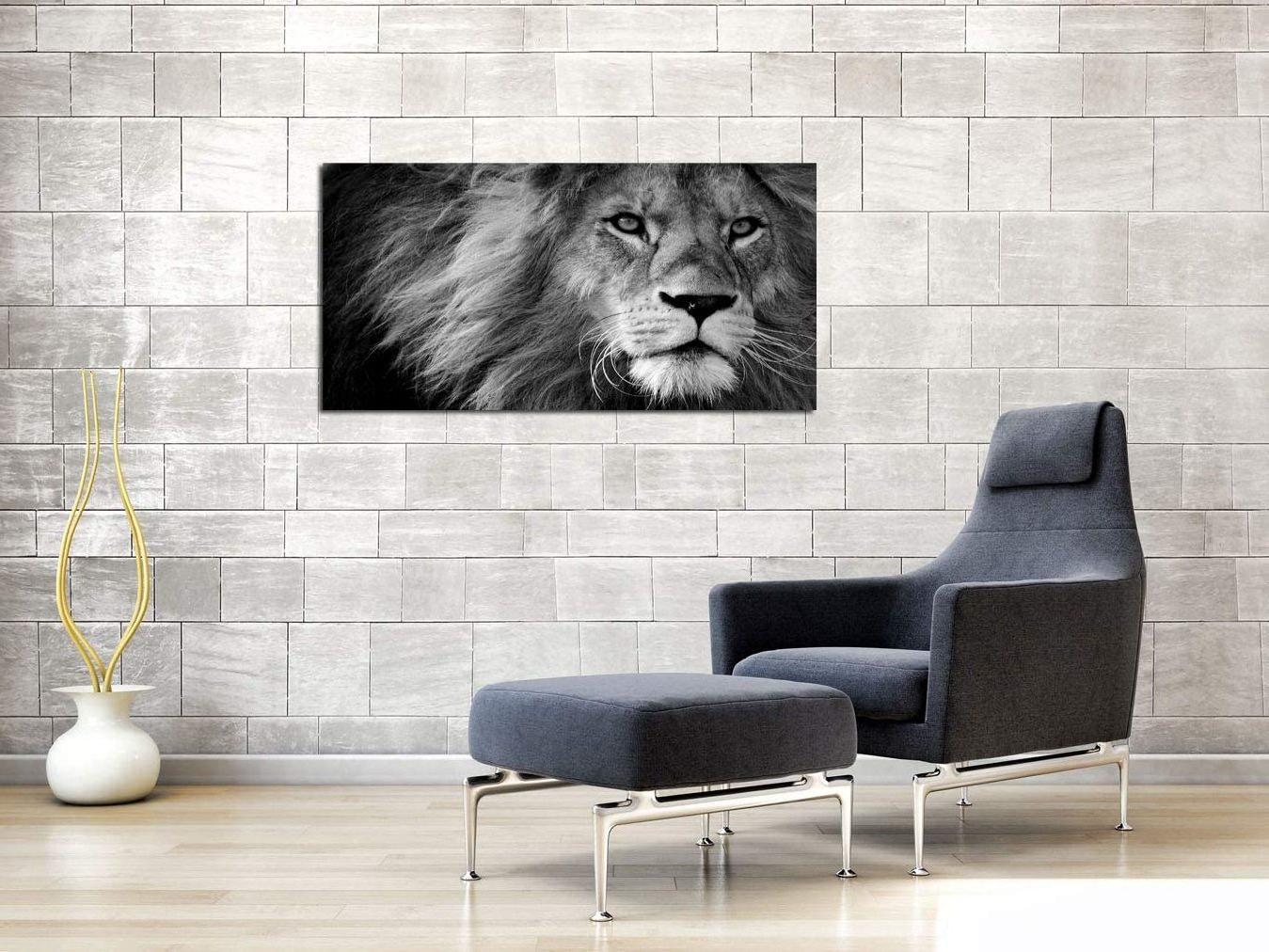 Wholesale Framed Grey Lion Canvas painting Motivational Wall Art Decor for Home