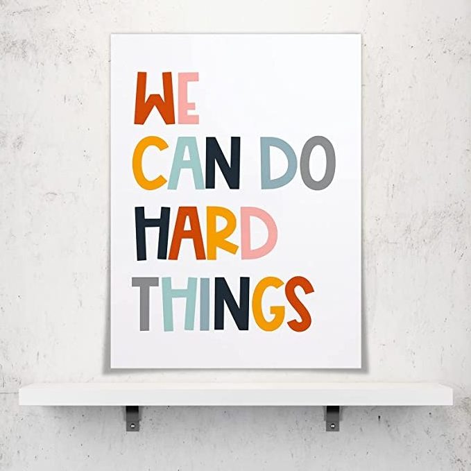 Inspirational We Can Do Hard Things Canvas Wall Art Motivational Positive Affirmation Aesthetic Posters Education Quote Growth M