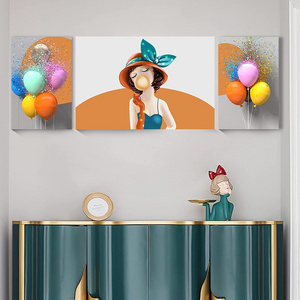 Girls Bedroom Wall Decor for Kids Room Cartoon Balloon Pictures for Children's Room, Cute Wall Art for Nursery