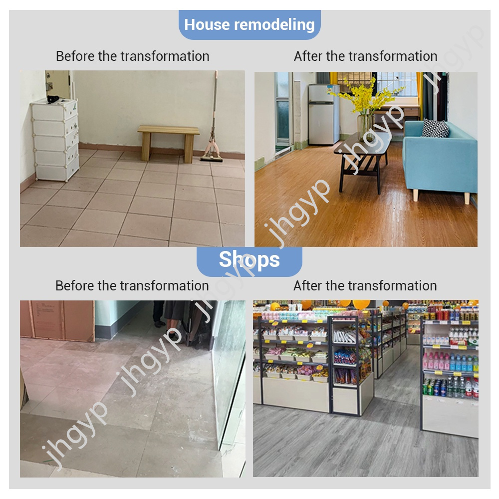 laminate floor sticker waterproof Luxury vinyl Plastic carpet flooring pvc peel and stick tiles for home with high quality