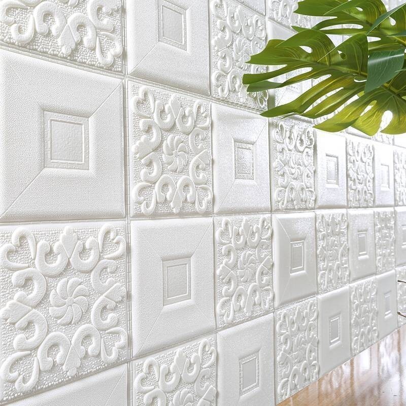 3d Self Adhesive Foam Wallpaper for Wall Tiles Ceiling Panel & Boards Stickers Decorations for Home Decoration Papier Peint BLLK