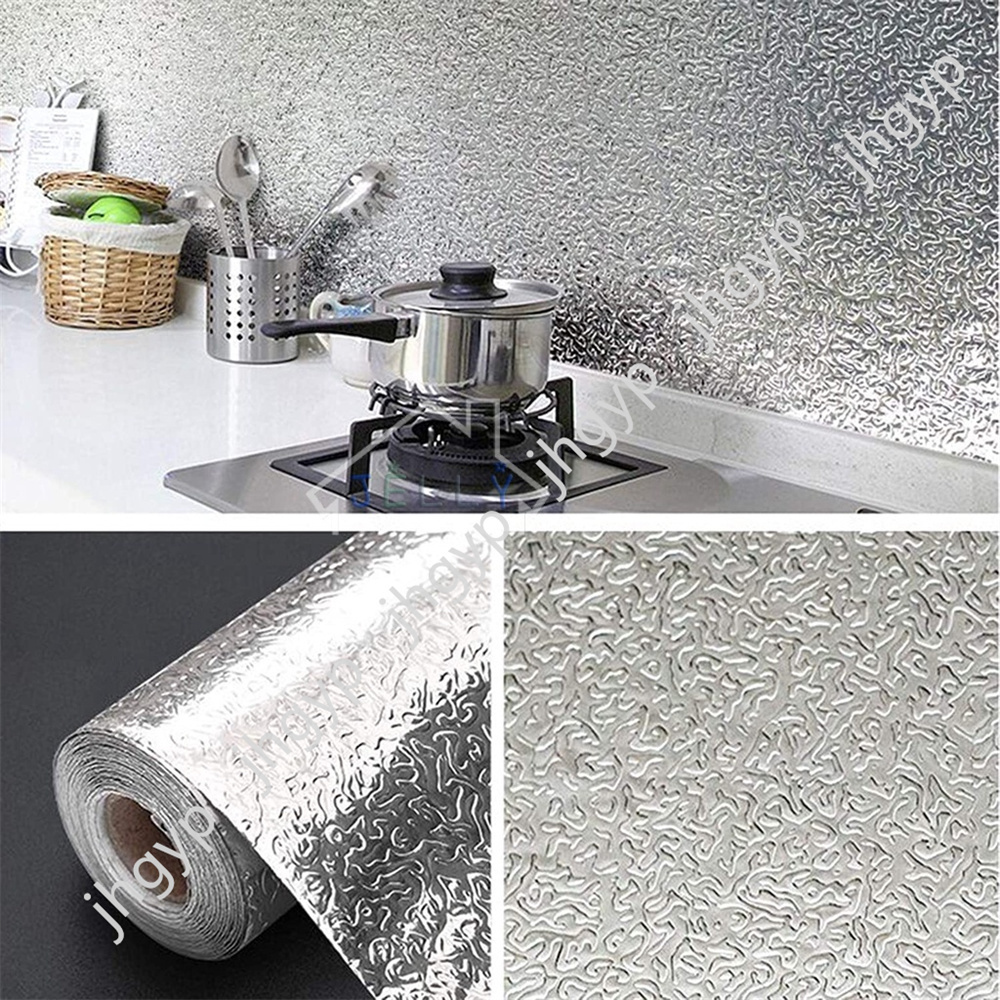 Wallpaper Self Adhesive Wall Papers Foil Stickers Kitchen Wall Stickers Oil Proof Factory Peel and Stick Aluminum Square Modern