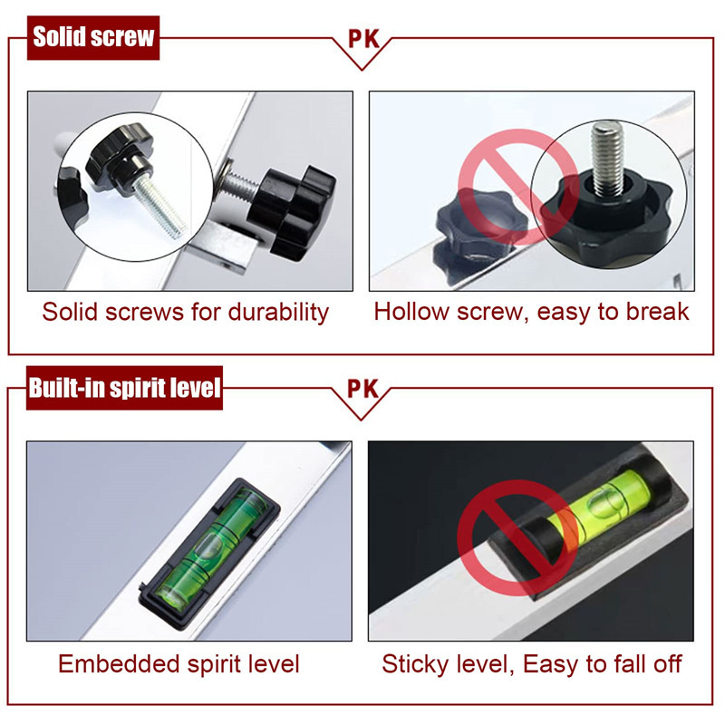 Extended design Spirit Level Tiling Plastering Concrete Trowel  Stainless Steel Notched Trowel