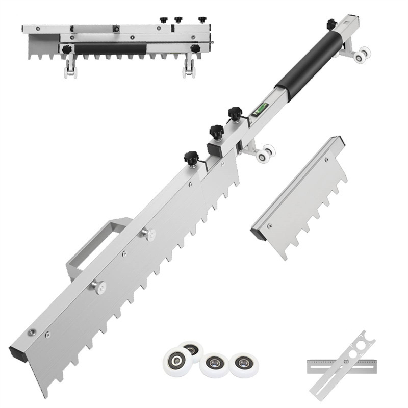 Extended design Spirit Level Tiling Plastering Concrete Trowel  Stainless Steel Notched Trowel