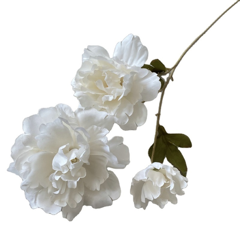 white rose cheap long stem 5 heads silk roses artificial flowers for wedding home decor flower arch artificial flower