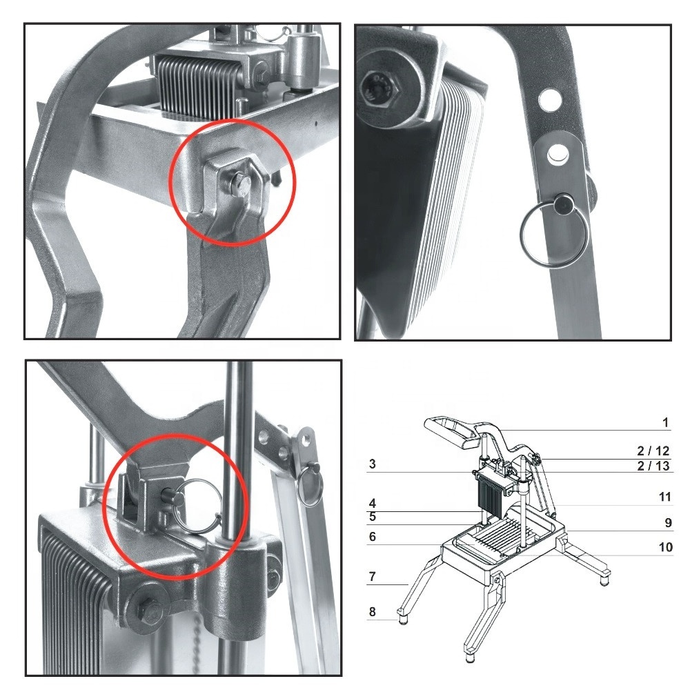 Aluminum Commercial Manual Vegetable onion slicer machine tomato cutter for restaurant use