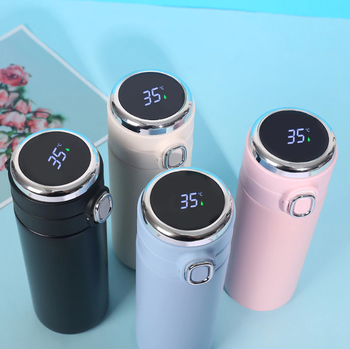 460ml Custom Vacuum Flask Smart Thermos Water Bottle with Led Temperature Display smart drinkware glitter double