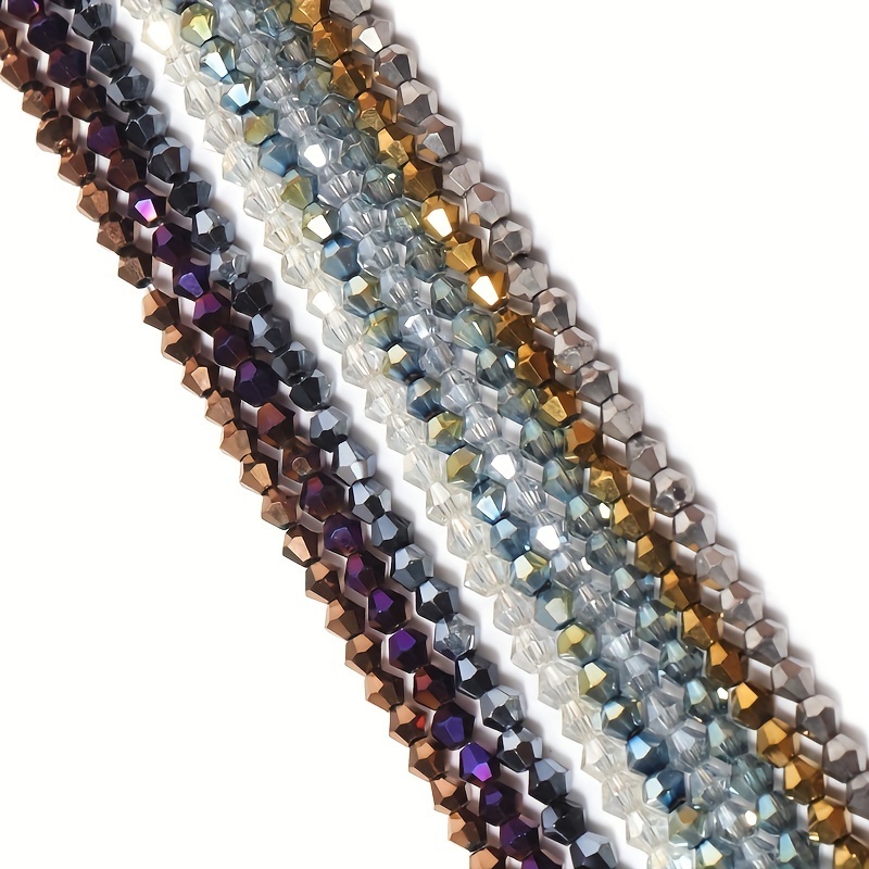 wholesale colorful electroplate glass beads Customized faceted bicone crystal bead