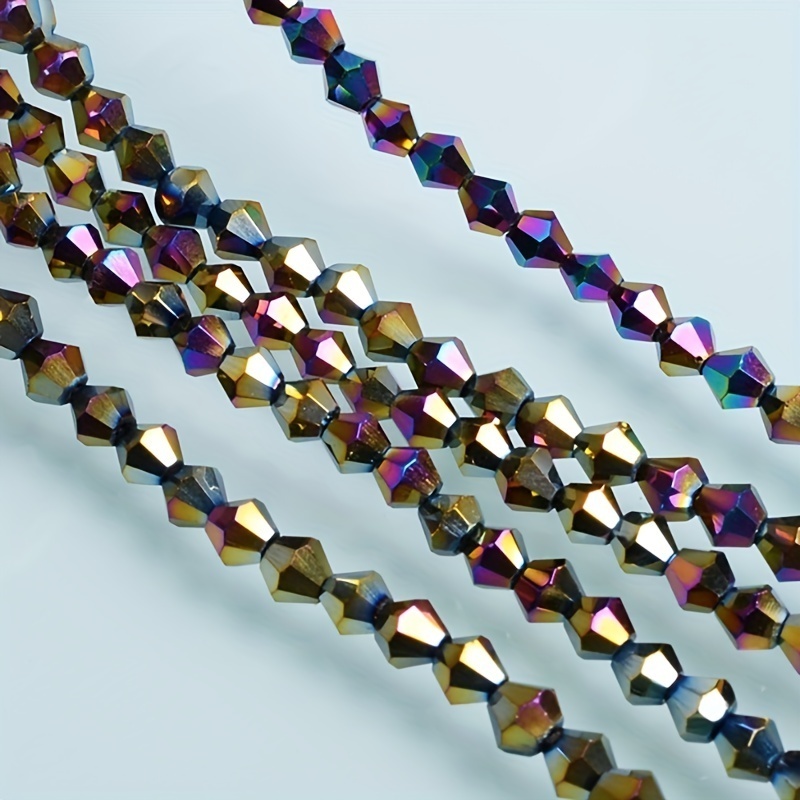 wholesale colorful electroplate glass beads Customized faceted bicone crystal bead