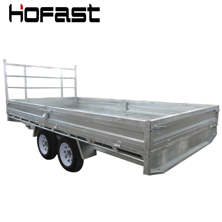 Galvanized flatbed tandem strong box utility trailer