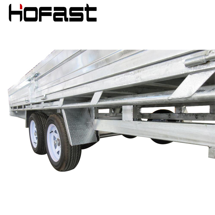 Galvanized flatbed tandem strong box utility trailer