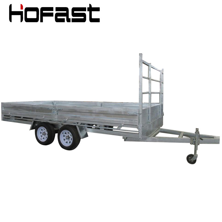 Galvanized flatbed tandem strong box utility trailer