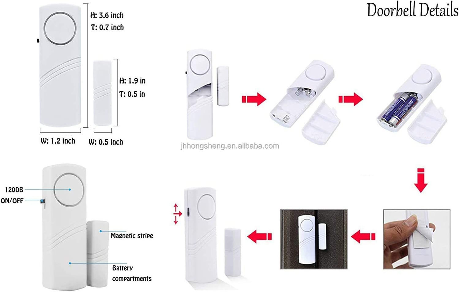 110DB Home Security System Door Alarm Security Personal Alarm OEM ODM Window Pool Alarms