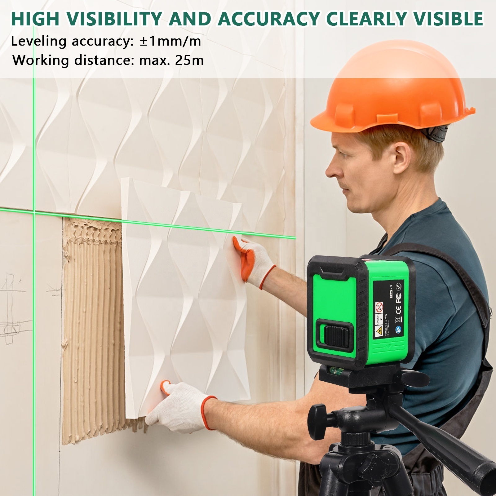 Rotatable Laser Levels Horizontal and Vertical Points Cross Laser Level with Self-Leveling