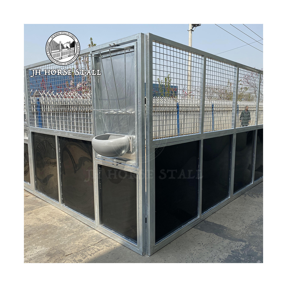 JH Horse Stable High quality customized used prefabricated 3.5x3.5m galvanized portable horse stable stalls with shelfter roof