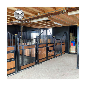 JH E02 High Quality Hot DIP Galvanized Steel Solid Steel Movable Bamboo Horse Box Stable Front Panel Door