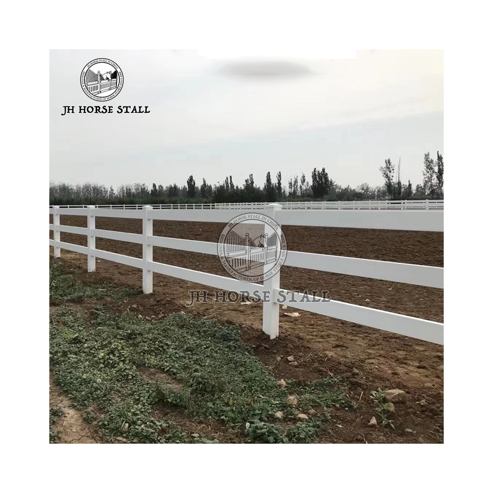 wholesale 4 rails White Nature horse pvc vinyl fencing flexible horse farm fence