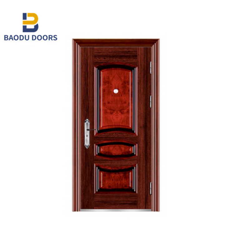 Modern apartment design security steel door main door metal door of china supplier