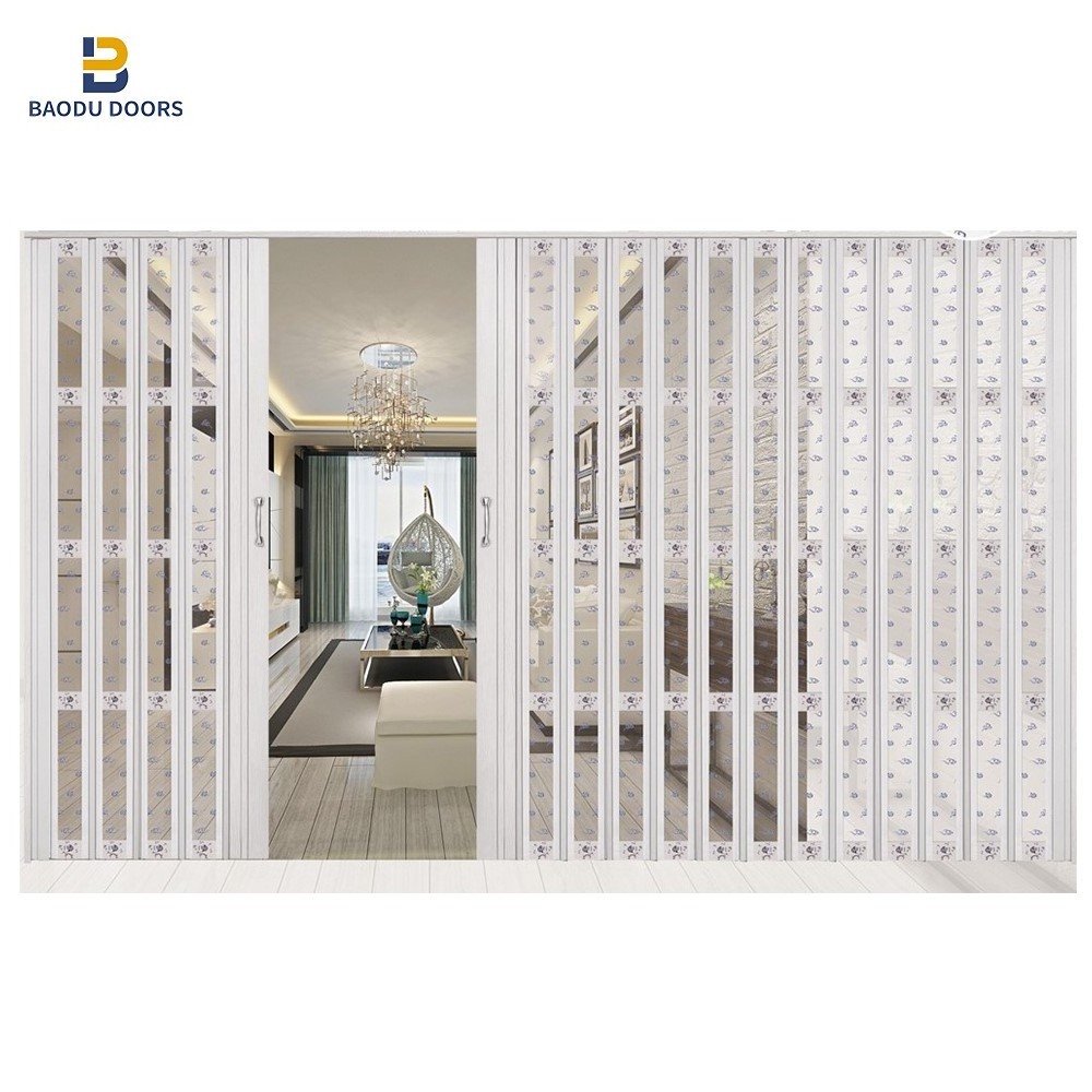 Folding Door for hotel and restaurant sliding accordion doors folding door  plastic with lock