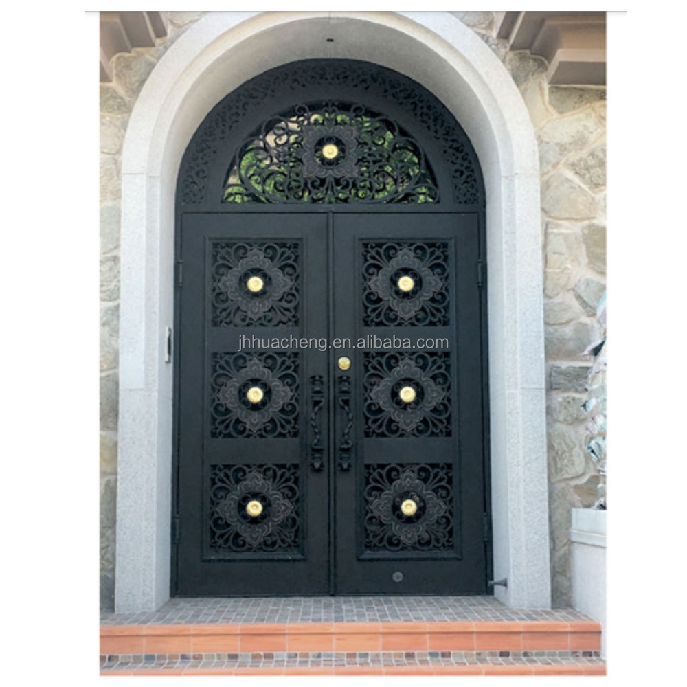 Front Simple Cast Iron Door unique product hign quality wrought Iron shape Bamboo Design Iron Door