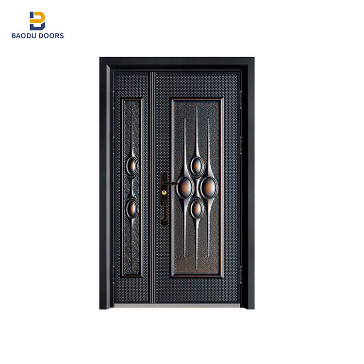 Modern Design Aluminum Garage Doors With Mortise Smart Lock Used As Rustic Exterior Door