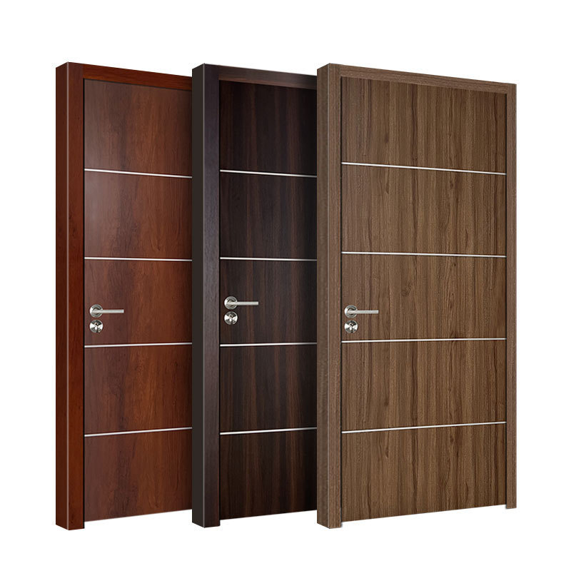 Modern melamine wooden bedroom door interior wood prehung melamine mdf hotel door for house with frames