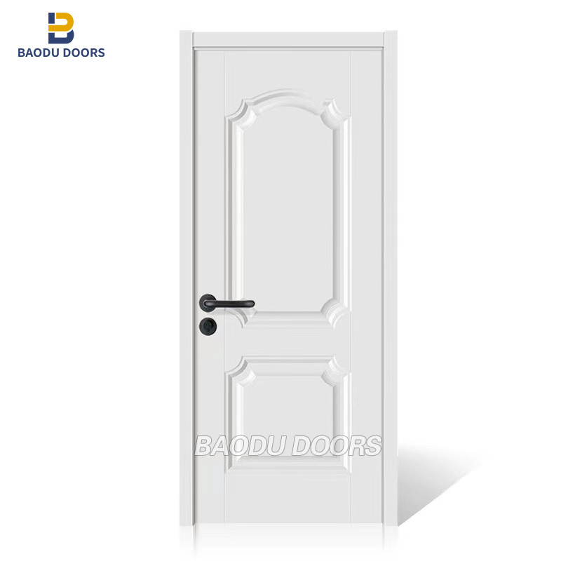 For Interior High quality modern solid core wooden prehung interior slab doors white casement flush door for house