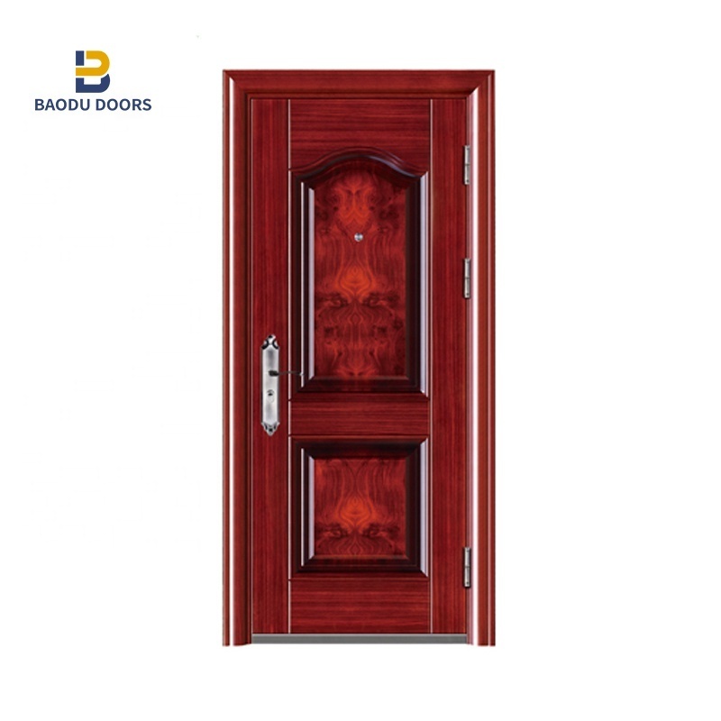 Latest design steel doors and steel safety doors with smart lock as exterior iron glass doors