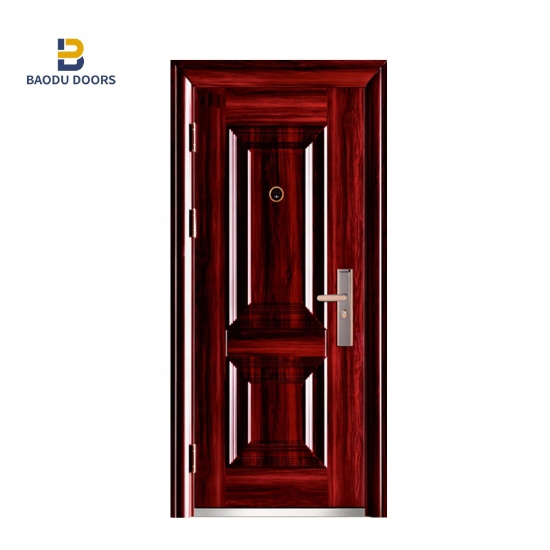 Latest design steel doors and steel safety doors with smart lock as exterior iron glass doors