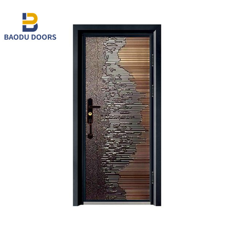 Security lock restaurant entrance door design cast aluminum door German high-end exterior door