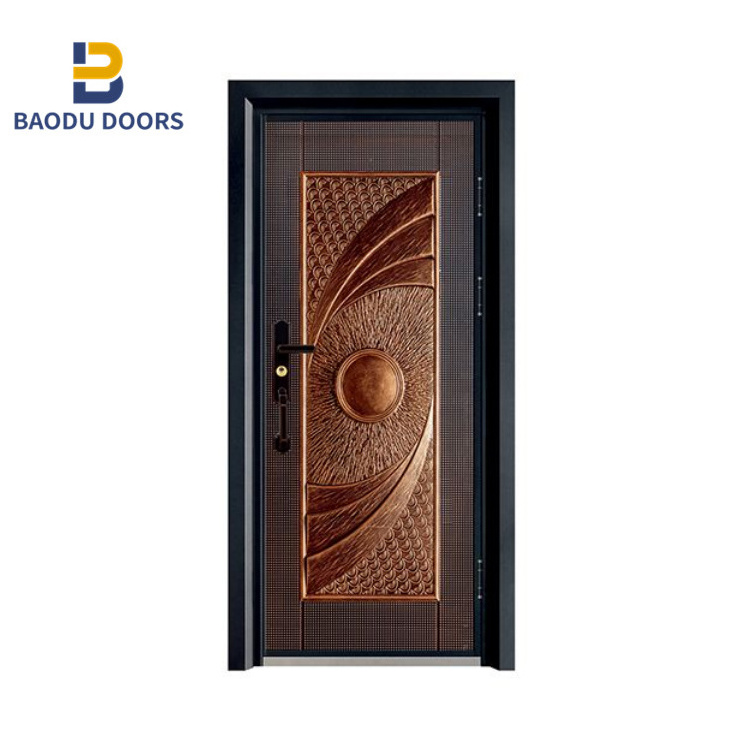 Security lock restaurant entrance door design cast aluminum door German high-end exterior door