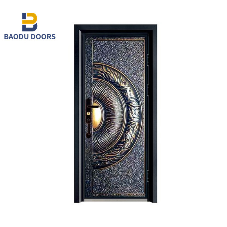 Security lock restaurant entrance door design cast aluminum door German high-end exterior door