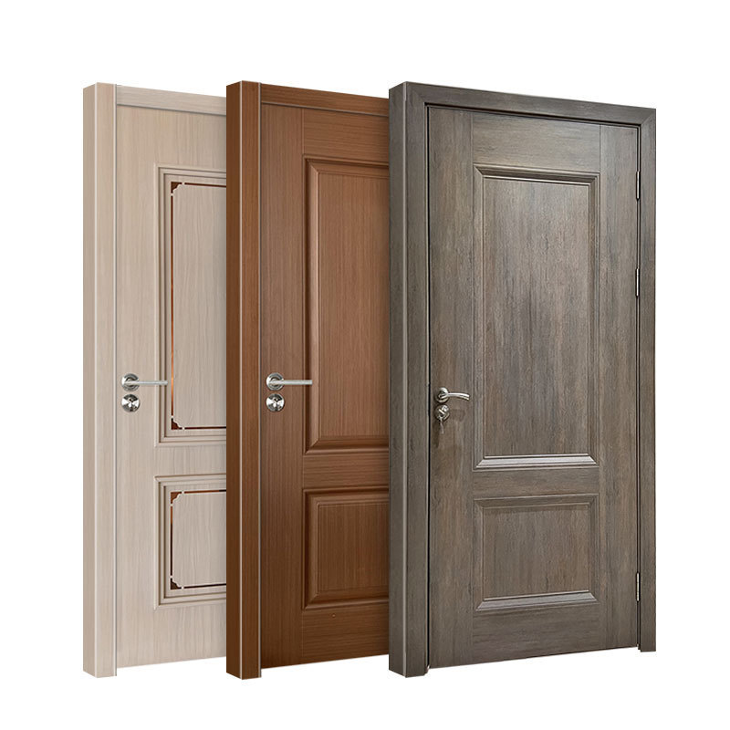 Modern melamine wooden bedroom door interior wood prehung melamine mdf hotel door for house with frames