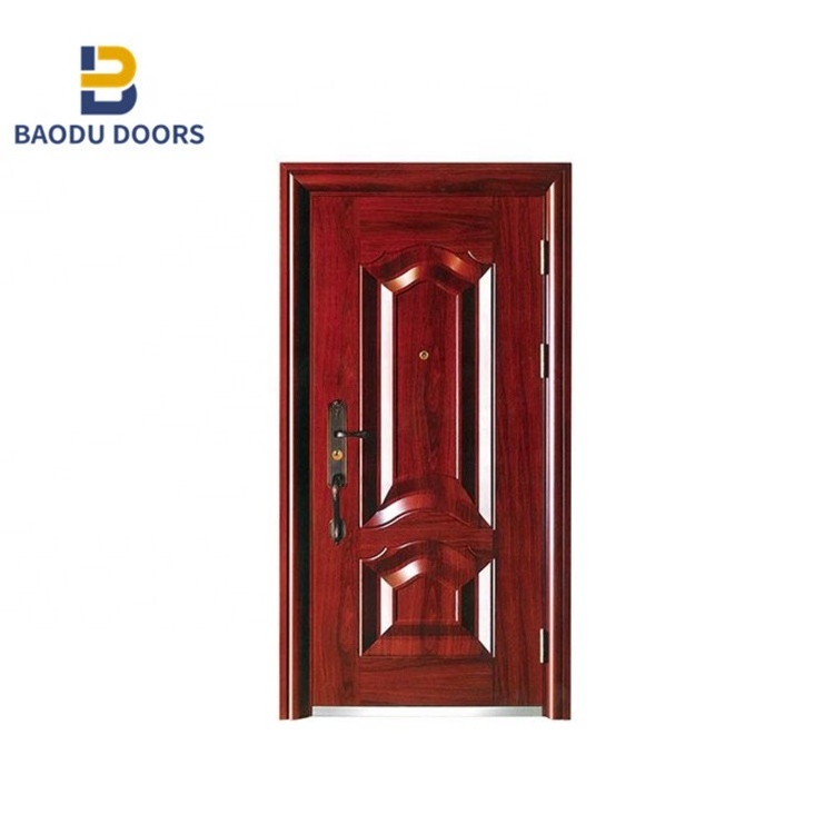 Doors High Quality Sound Proof Security Door Steel Door Swing Graphic Design Cold Rolled Steel for Home Modern Exterior Finished